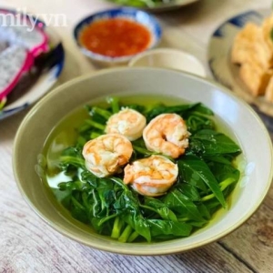 Canh Rau Muống Nấu Tôm